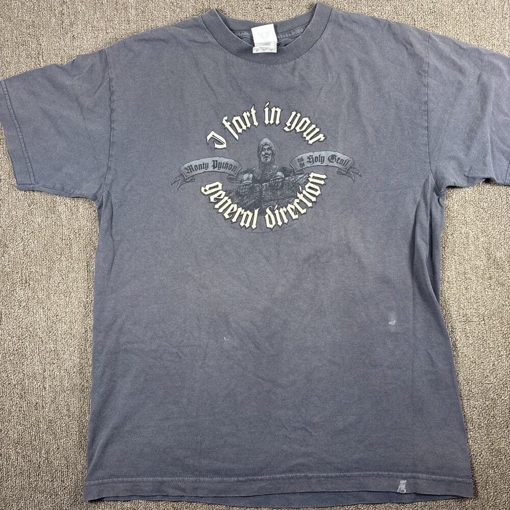 Vintage Monty Python Holy Grail T-shirt Medium Funny Gray 19x27